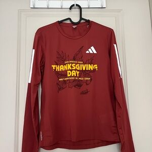 Adidas Thanksgiving Day Long Sleeve Running Tee - Maroon & Yellow